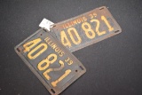Pair Of Illinois 1939 License Plates