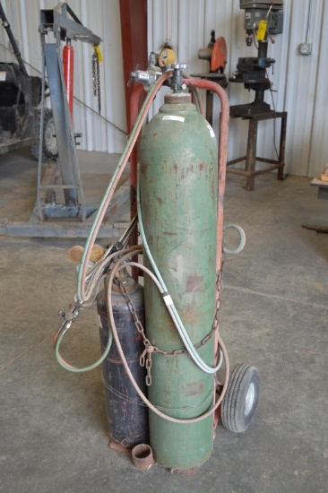 Acetylene Torch, Gauges and Cart Set