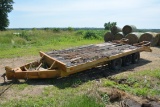 Pintle Hitch Low Boy Trailer, Dove Tail With Ramps, Triple Axle, Single Whe