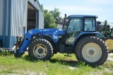 2002 New Holland Tm135 Mfwd Tractor With M646 Bush Hog Loader With Bucket,