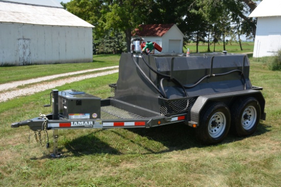 2013- Lamar Fuel Trailer, 500gallon, 12volt Fill-rite 20gpm Pump, Front Tra