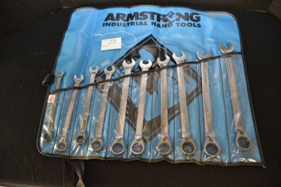 Armstrong 10 Mm - 19 Mm Ratchet Open Wrench Set 10 Pc