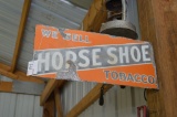 Porcelain Double Sided, Angle Advertising Sign: Horseshoe Tabacco