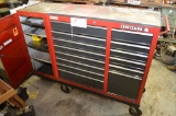 Craftsman 14 Drawer Tool Cabinet W/ Side Storage Cabinet - On Commercial Ro