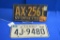 1961 Ny License Plate & 1962 Tenn License Plate