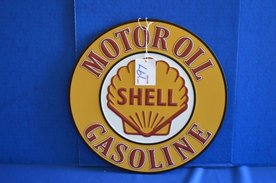 Shell Motor Oil Round Metal Sign - 12" Diameter