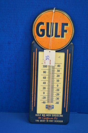 Gulf No-nox Gasoline Thermometer - 15 1/2 "