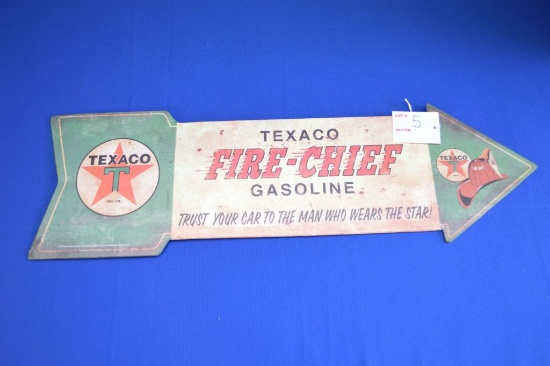 Texaco - Fire Chief Sign - 21" X 6 1/2"