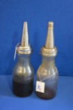 Pair Of Oil Jars, One W/ Cap, Lids Marke Master Mfg. Co.