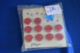 10 Red Colored Reflector Buttons