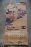 1972 Ditzler Automotive Finishes, Moore's Paint Service Calendar, Some Tear