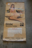 1974 Ditzler Automotive Finishes, Moore's Paint Service Calendar, Rough Edg