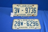 2 - 1962 Florida License Plates - Not Matching