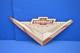 1955 Chevrolet Wood Emblem Sign, One Corner Damaged