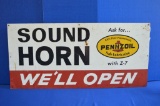 Pennzoil Sound Horn Metal Sign - 32