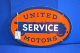 United Motors Service Porcelain Sign - 16 1/2