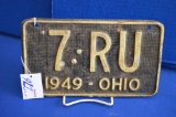 1949 7-ru Ohio License Plate