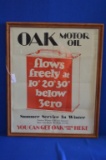 Oak Motor Oil Framed Advertisement Sign