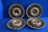 Set Of 4 1950's Cadillac Accesorry Wire Wheel Covers