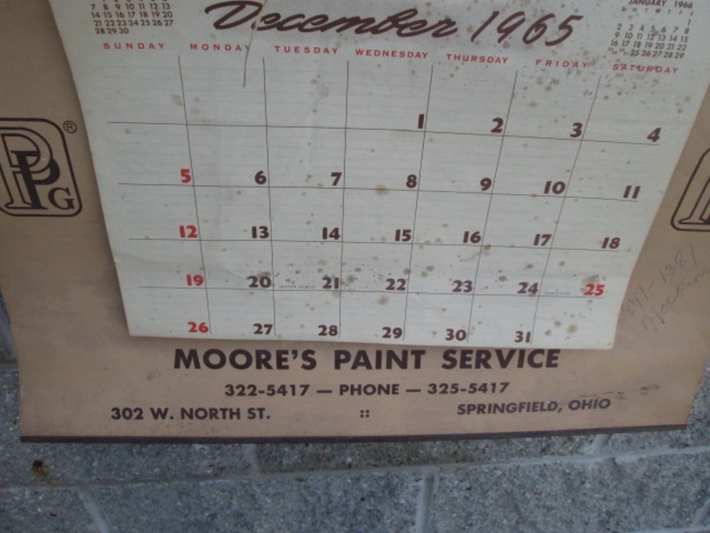 1965 Pin-up Ditzler Advertising Calendar 45