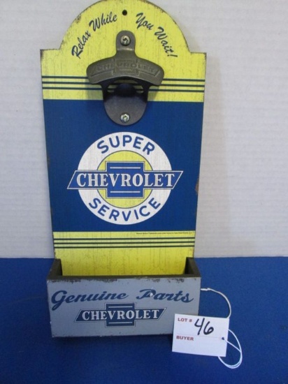 Wood Chevrolet Super Service Bottle Opener 11.75" X 5.5"