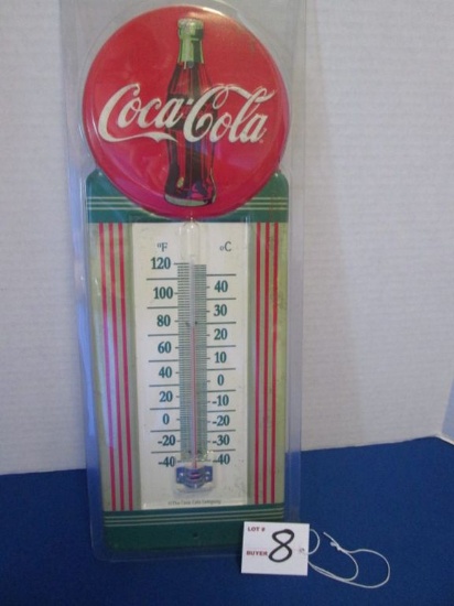 Coca-cola Metal Thermometer 15.5" X 5.5"