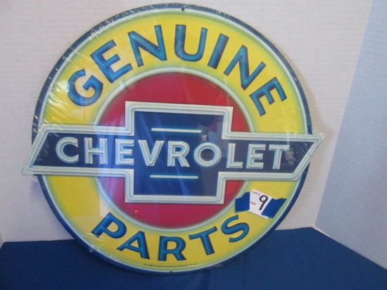 New Genuine Chevrolet Parts Metal Sign 18" Diameter