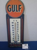 Gulf & Gulfpride Oil Metal Thermometer 15.5