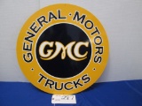 General Motors Gmc Trucks Round Metal Sign 24