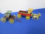 Vintage Northwestern Products Tin Horse & Wagon & Buggy