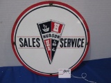 Hudson Sales Service Porcelain Sign 11.75