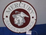 Mercury Sales & Service Porcelain Sign 11.75