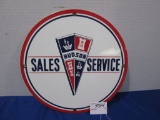 Hudson Sales Service Porcelain Sign 11.75