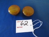 Pair Vintage Butterscotch Bakelite Cigarette Lighter Accessory Knobs