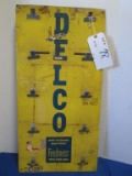 Vintage Delco Dry Charge Battery Metal Clip Rack W/ Cardboard Backing 32