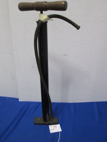 Vintage Bicycle Tire Pump W Wood Handle