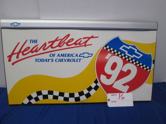 Heartbeat Of America Today's Chevrolet Sign 34.5" X 19.5"