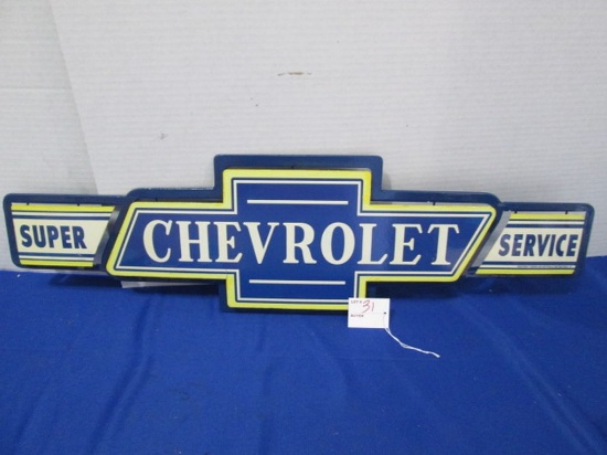 Chevrolet Super Service Metal Sign 29" X 8"