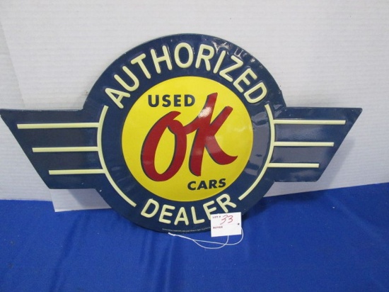 Ok Used Cars Authorized Dealer Metal Sign 21" X 12.25"