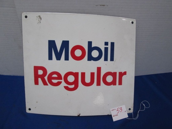 Mobil Regular Porcelain Gas Pump Sign 13.75" X 12"