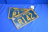 1948 Penna State Pair Of License Plates