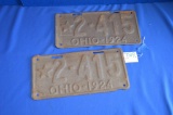 Pair Of 1924 Ohio License Plates