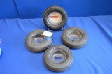 Set Of 4 Firestone Rubber Tire Ash Trays