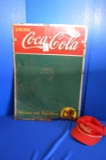 Coca Cola Drink Tin Display Sign, Bottom Rough (trade Mark 1939) And Coca C