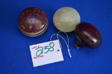 Group Of 3 Gear Shift Knobs: 2 Bakelite, 1 Marble