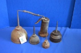 Group Of 5 Hand Held Oil Cans