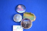 2 Horn Buttons & Marilyn Monroe/bel Air Button