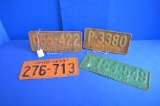 4 1930's Ohio License Plates