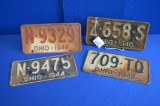 4 1940's Ohio License Plates