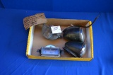 Pair Of Fender Lights From The 40's, A Dash Clock, & Wiper Motor For Gm Car